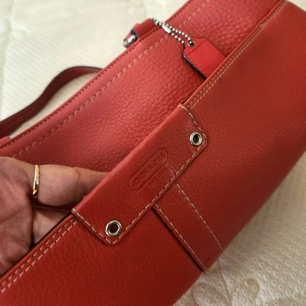 Coach Red Leather Shoulder Bag